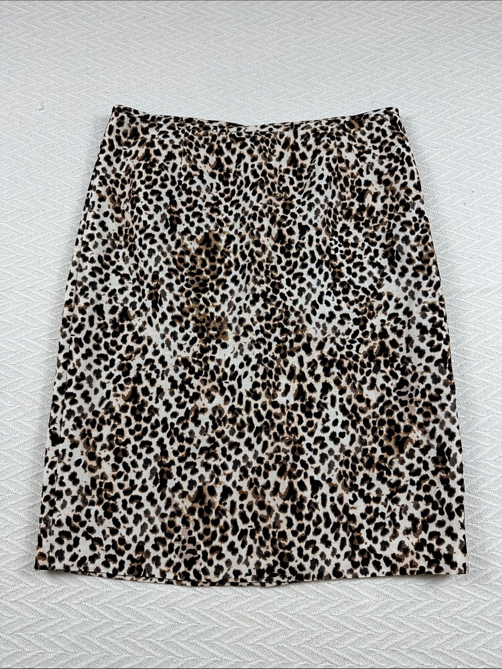 Calvin Klein Linen Rayon Leopard-Print Pencil Skirt business casual Office wear